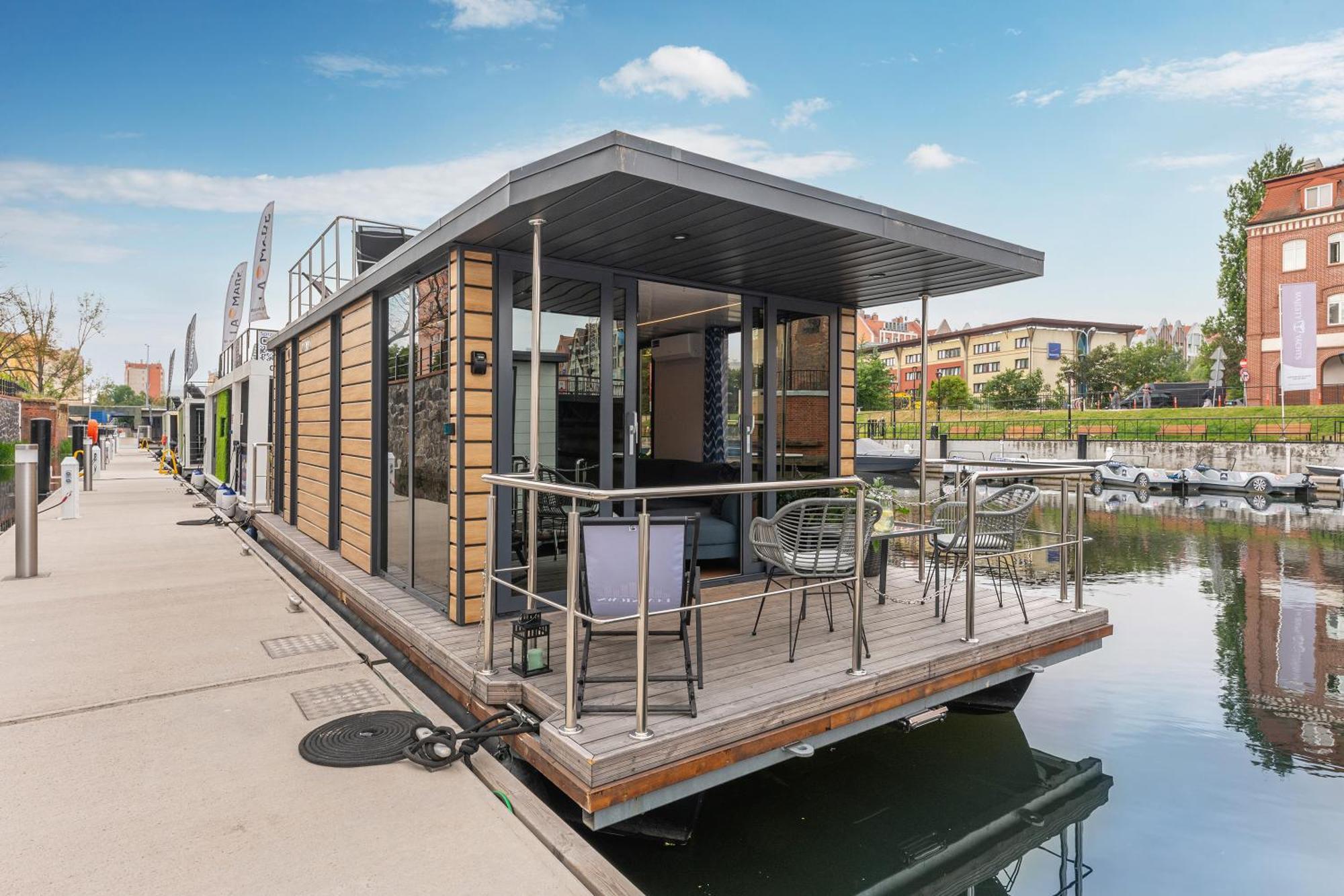 Domy Na Wodzie - La Mare Motlava Houseboats With Sauna By Downtown Apartments Gdańsk Rum bild